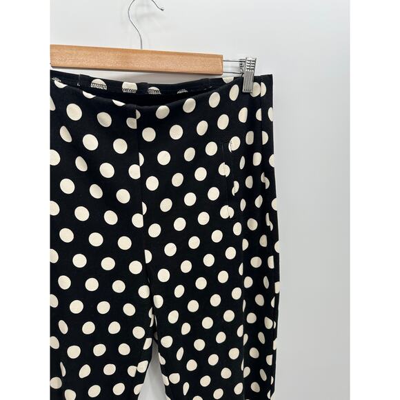 Chicos WomenSize 1 US 8 Black White Polka Dot Juliet Ankle Pants Stretch Rayon - Picture 5 of 8